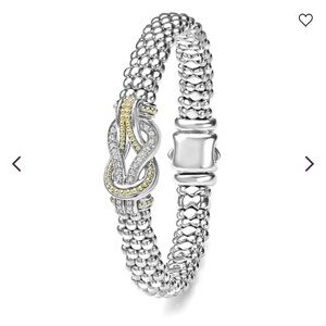 LAGOS Silver and 18k Gold with Diamond Caviar Bracelet